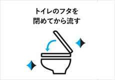 トイレのフタを閉めてから流す